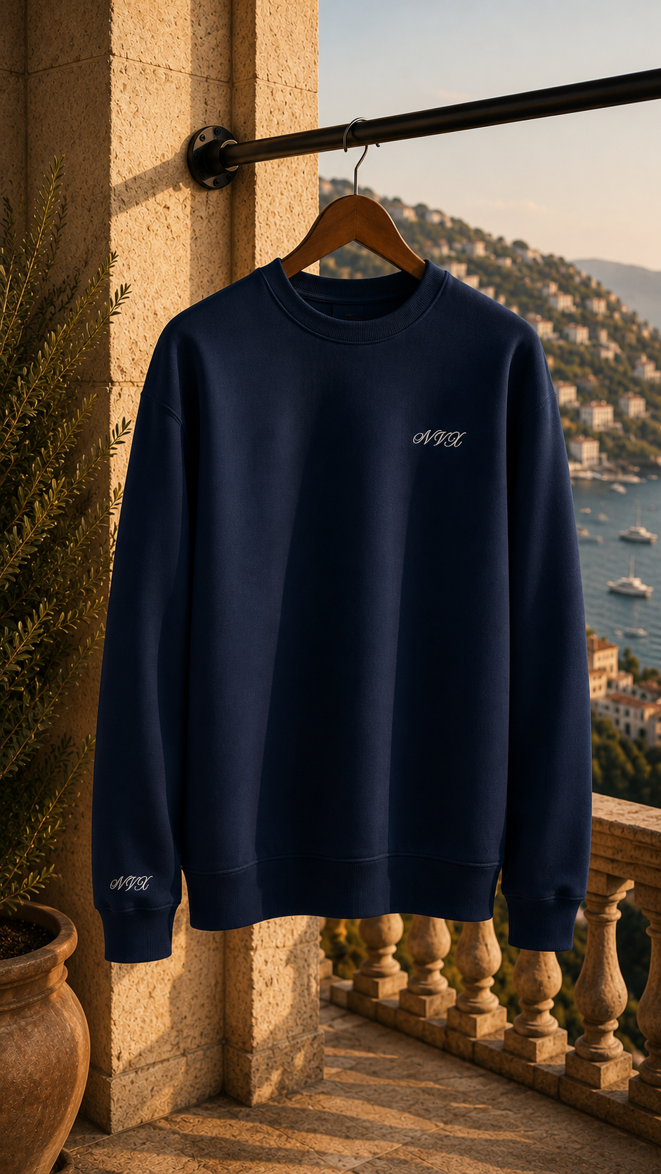 NVX Sweatshirt White Logo - Old Money Collection