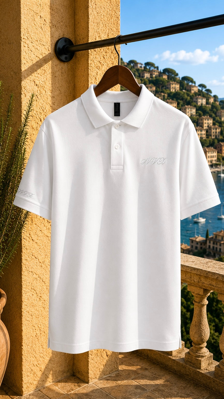 NVX Polo White Logo - Old Money Collection