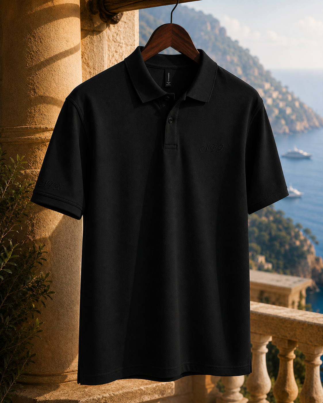 NVX Polo Black Logo - Old Money Collection