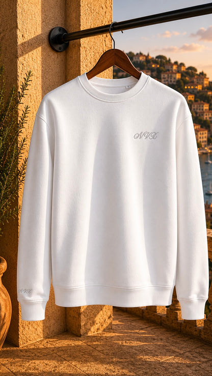 NVX Sweatshirt White Logo - Old Money Collection
