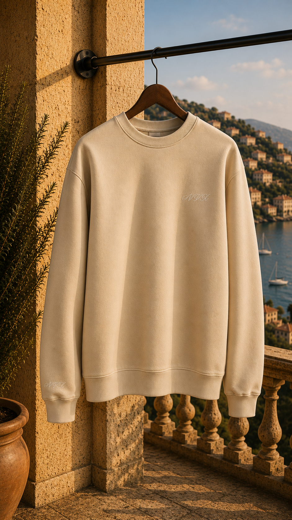 NVX Sweatshirt White Logo - Old Money Collection