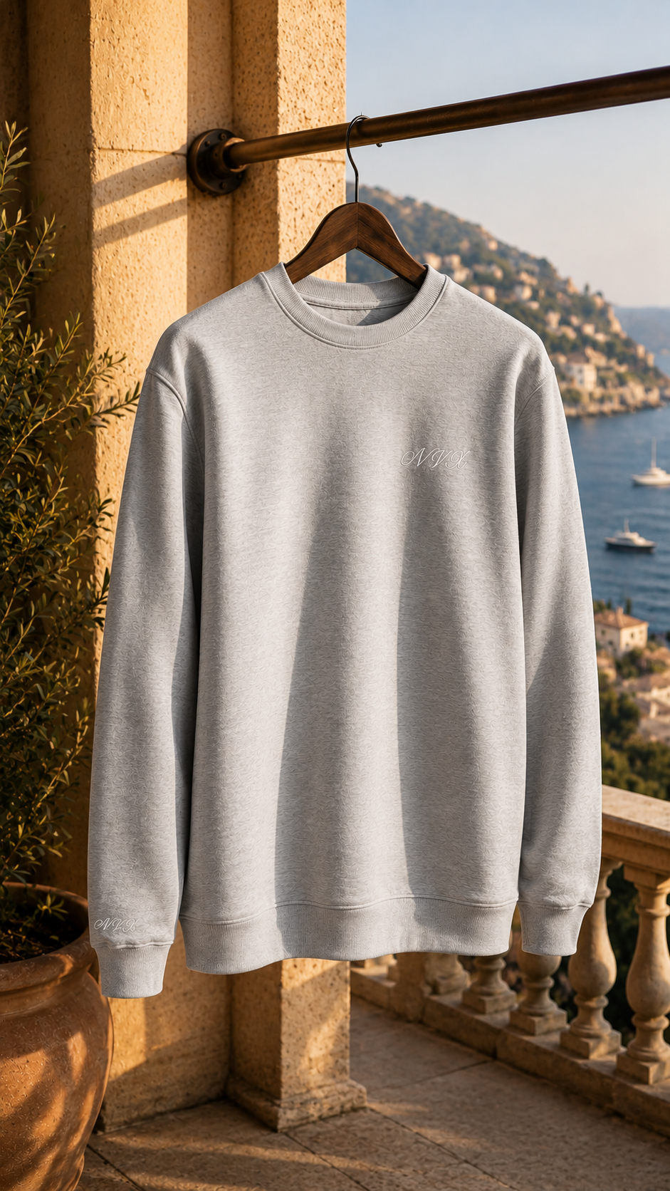 NVX Sweatshirt White Logo - Old Money Collection