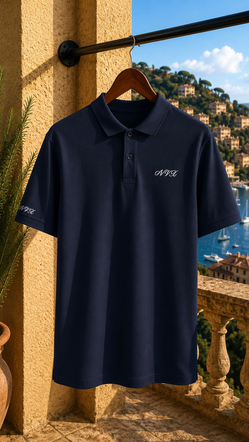NVX Polo White Logo - Old Money Collection