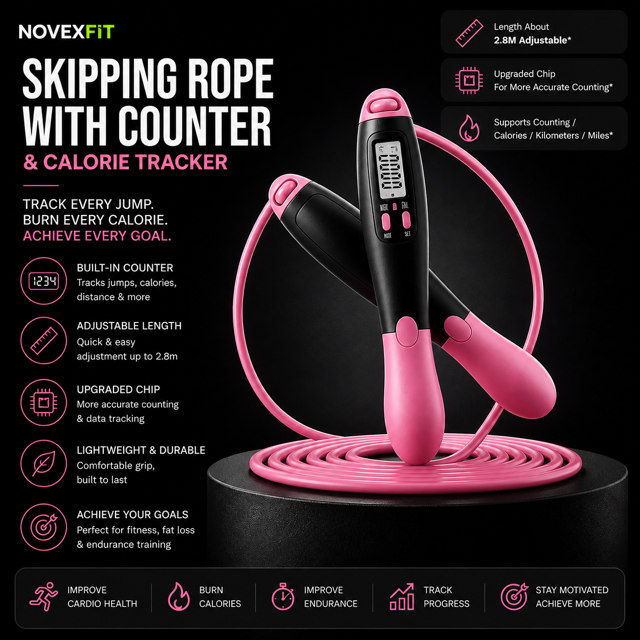 Skipping Rope With Counter And Calorie Tracker