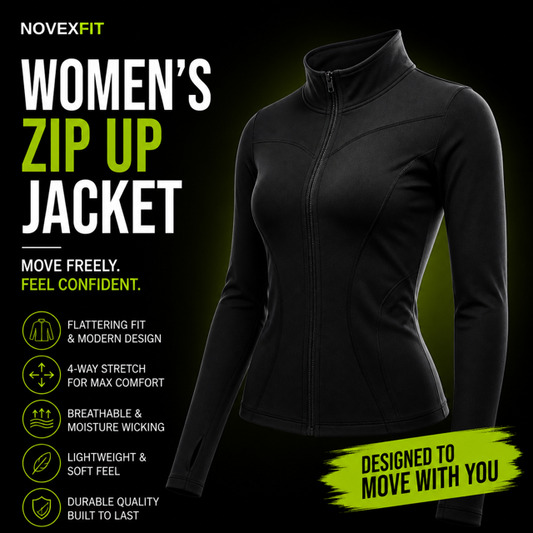 Womens Long Sleeve Zip Up Yoga Top