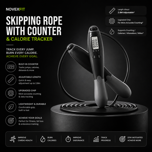 Skipping Rope With Counter And Calorie Tracker