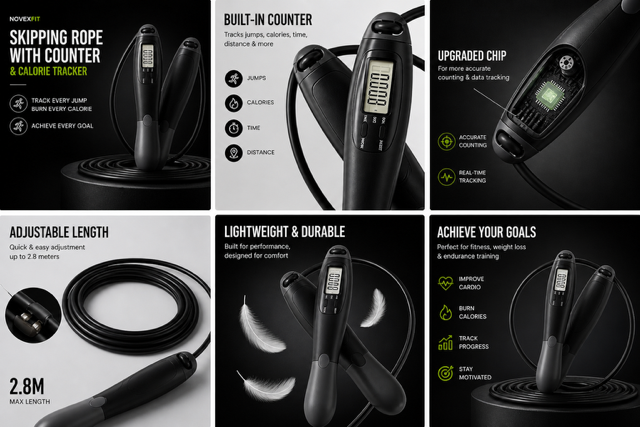 Skipping Rope With Counter And Calorie Tracker