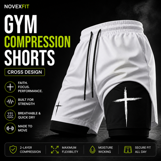 Gym Compression Shorts Cross Design